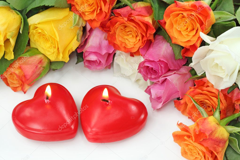 Two heart candles Stock Photo by ©Elena Schweitzer 6029237